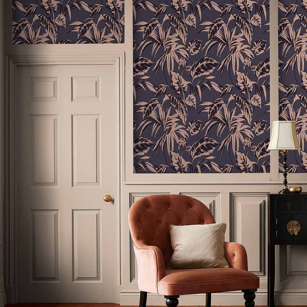 Palma Leaf Wallpaper 107609 by Graham & Brown in Soft Gold Notte